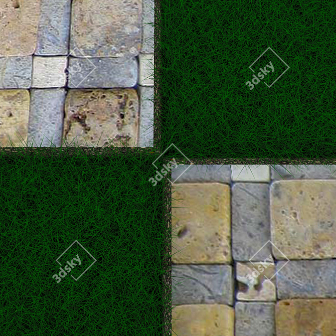 Versatile Yard Grass Tiles 3D model image 2