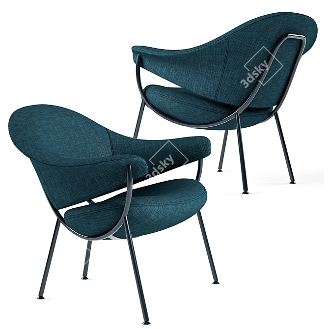 Elegant Murano Easy Chair 3D model image 1