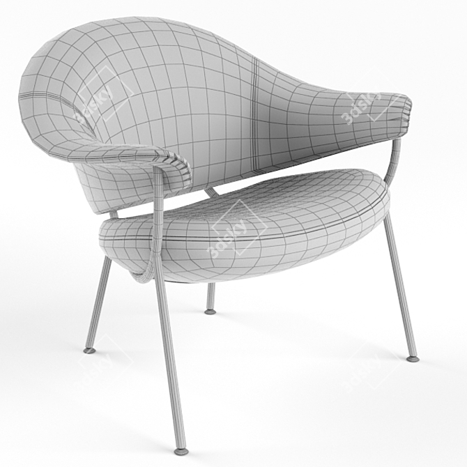 Elegant Murano Easy Chair 3D model image 3