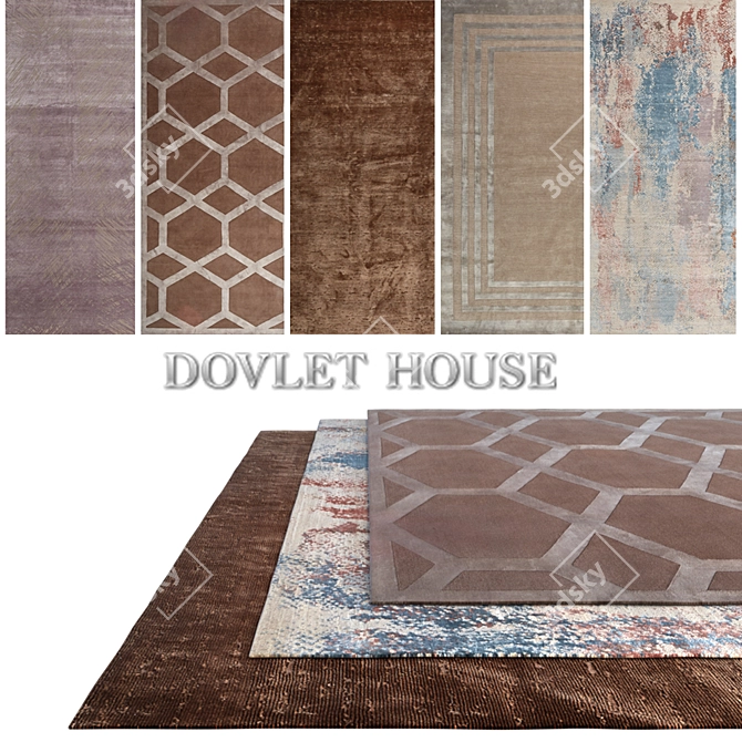 Luxury Carpets: DOVLET HOUSE 5pc Set 3D model image 1