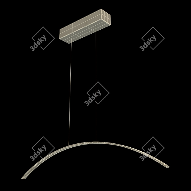Modern Loft LED Linear Chandelier 3D model image 2