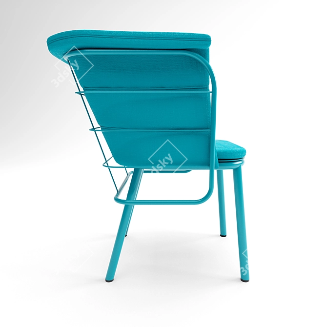 Sturdy Outdoor Metal Chair 3D model image 2