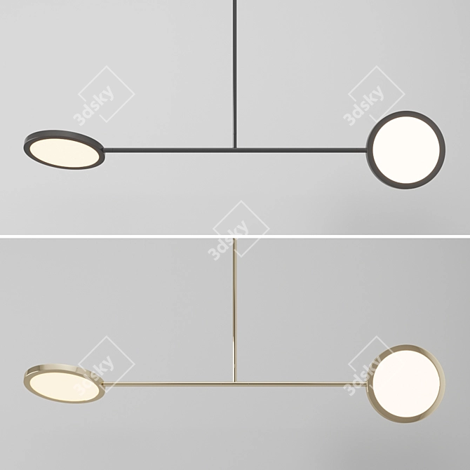 Contemporary Discus Pendant Light 3D model image 1