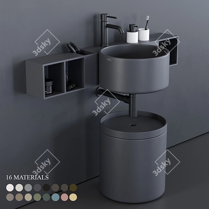 Cielo Sella Ceramic Washbasin 3D model image 1