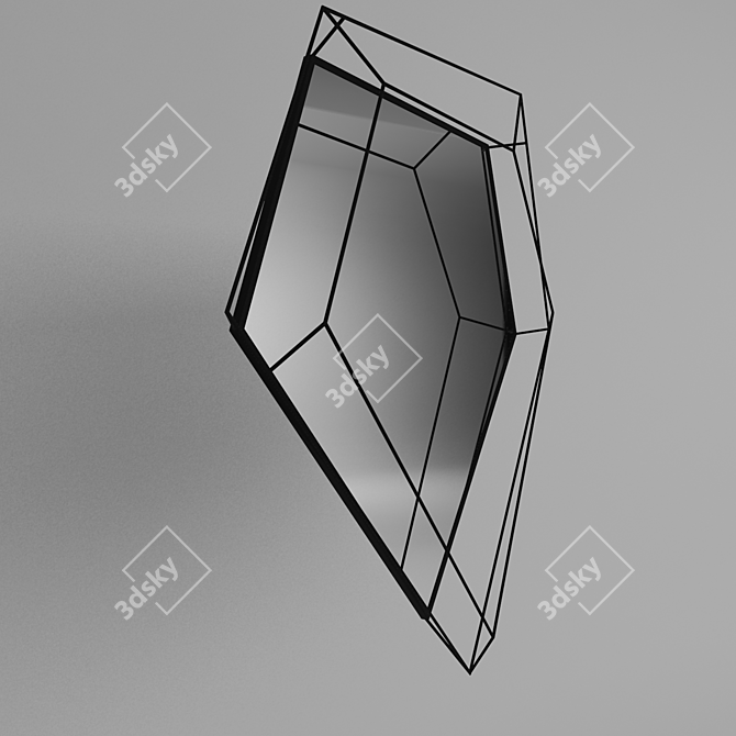 Wire Diamond Schwarz Mirror: Modern Sophistication 3D model image 2