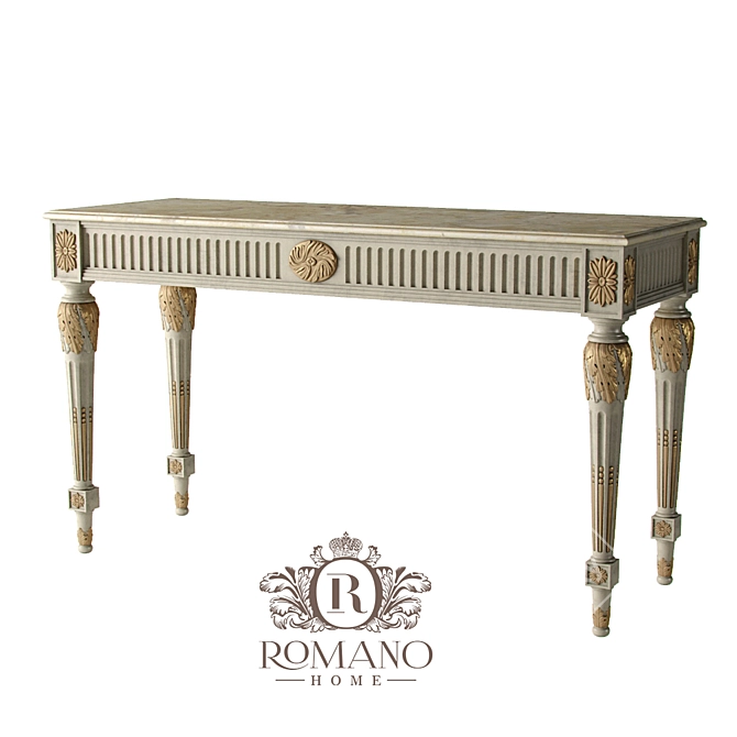 Elegant Letitia Console - Handcrafted Romano Home 3D model image 1