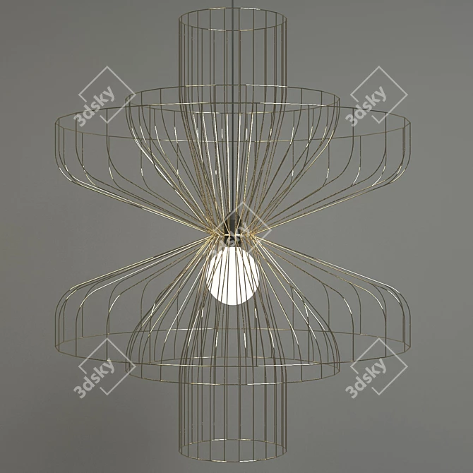 Modern Steel Pendant Lamp: Parachute 3D model image 1