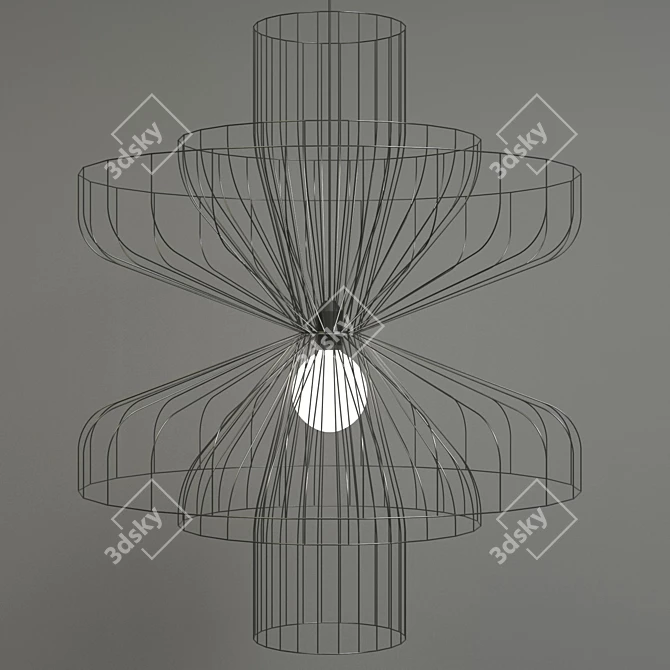 Modern Steel Pendant Lamp: Parachute 3D model image 2