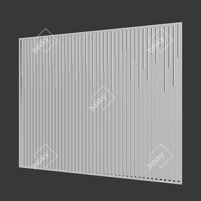 Luxury Metal Trim Wall Panel 3D model image 2