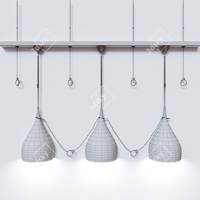 Industrial Loft Pendant Lamp 3D model image 3