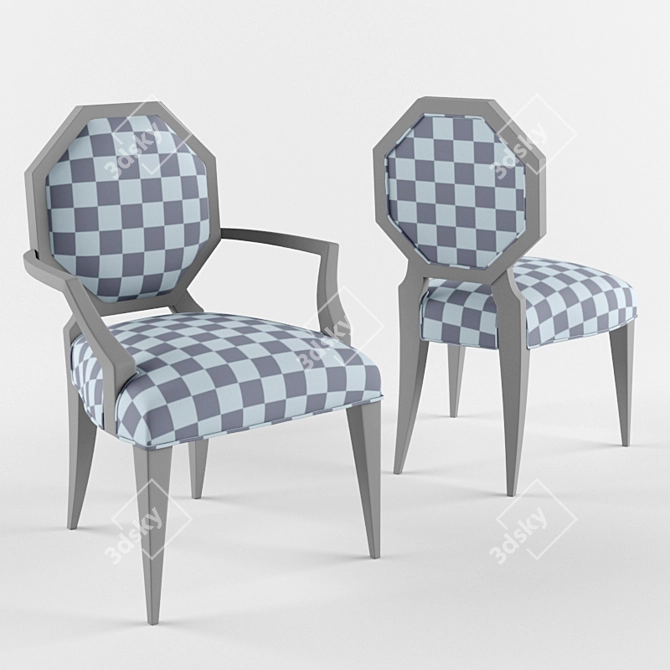 Elegant Octavia Chair Set 3D model image 2