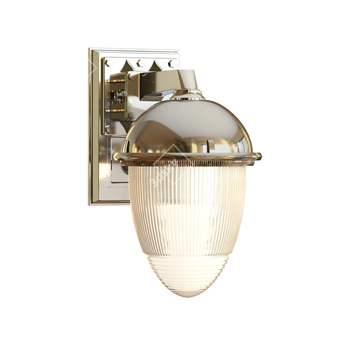 Polished Nickel Bath Wall Light 3D model image 1