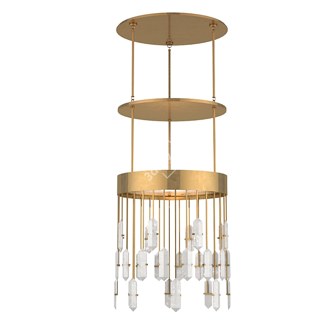 Kelly Wearstler Halcyon 6-Light Antique Brass Pendant 3D model image 1