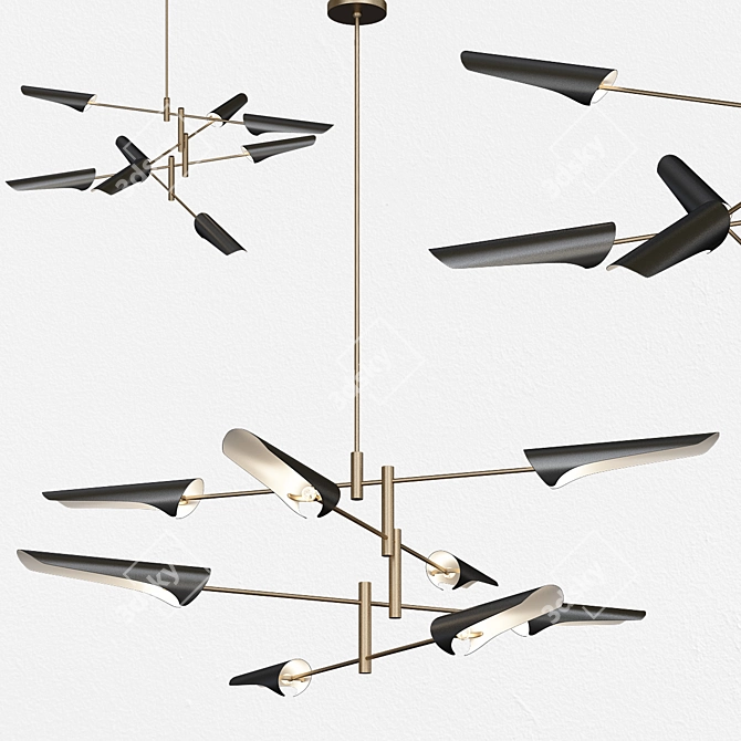 Sharp Tubes Pendant Light - Modern Decor 3D model image 1