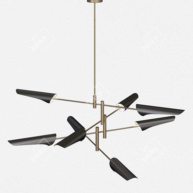 Sharp Tubes Pendant Light - Modern Decor 3D model image 2