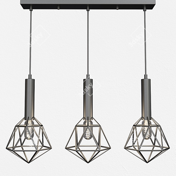 Modern Geometric Pendant Lamp 3D model image 1