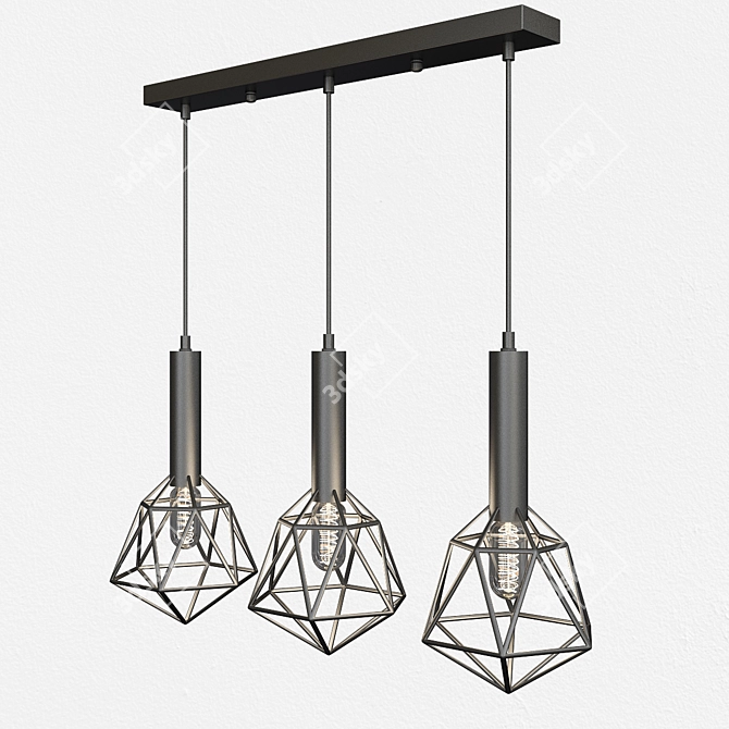 Modern Geometric Pendant Lamp 3D model image 2