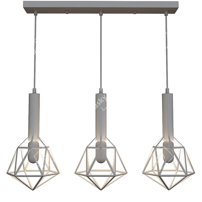 Modern Geometric Pendant Lamp 3D model image 3