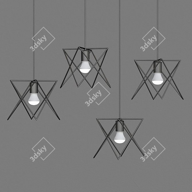 Minimalist Star Pendant Lights 3D model image 1