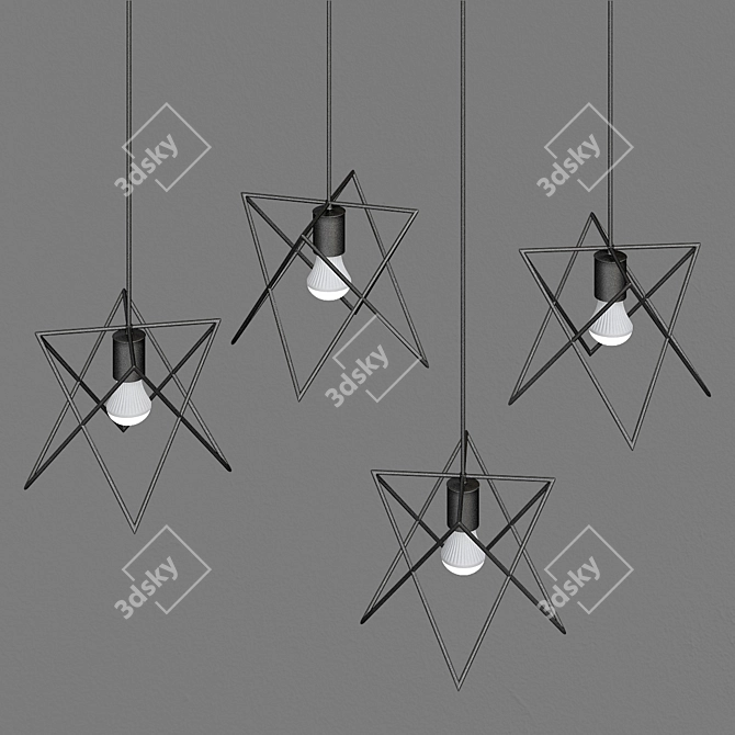 Minimalist Star Pendant Lights 3D model image 3