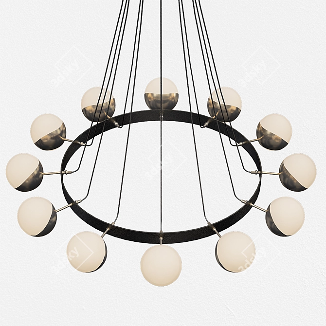 Stunning Stilnovo Italian Chandelier 3D model image 2