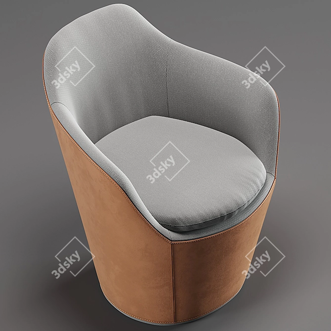 Flint: Sculpturally Elegant Easy Chair 3D model image 2