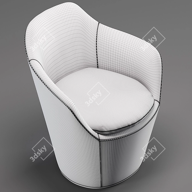 Flint: Sculpturally Elegant Easy Chair 3D model image 3
