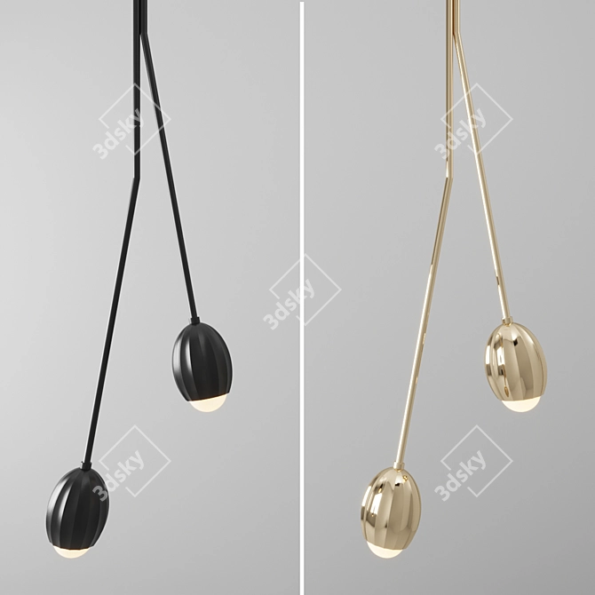 Elegant Poppy V. Chandelier by Fred&Juul 3D model image 1