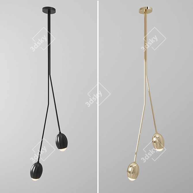 Elegant Poppy V. Chandelier by Fred&Juul 3D model image 2