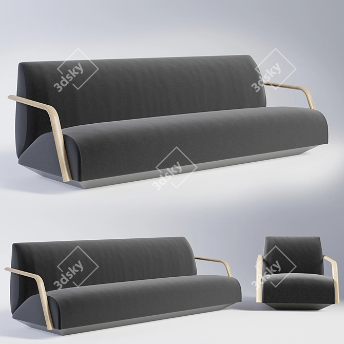 Luxurious Andreu World Mansfred Sofa & Armchair: Premium Quality Models 3D model image 1