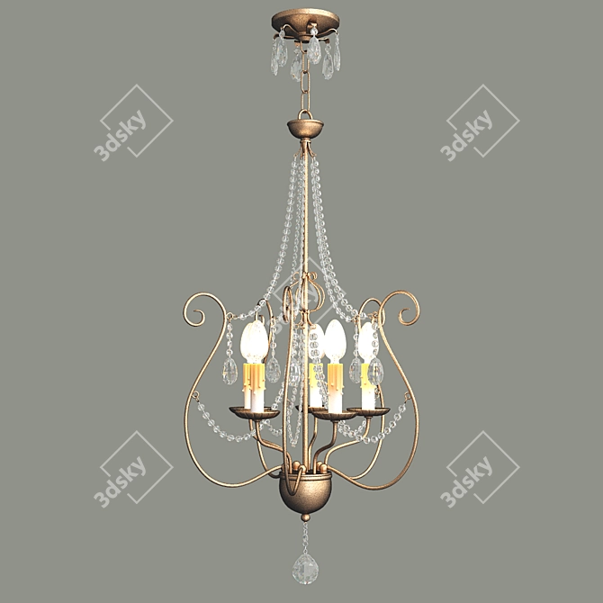 Elegant Astoria Grand Chandelier 3D model image 2