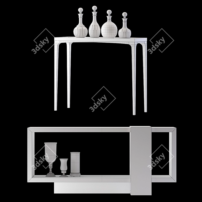 Elegant Linea Console Tables 3D model image 3