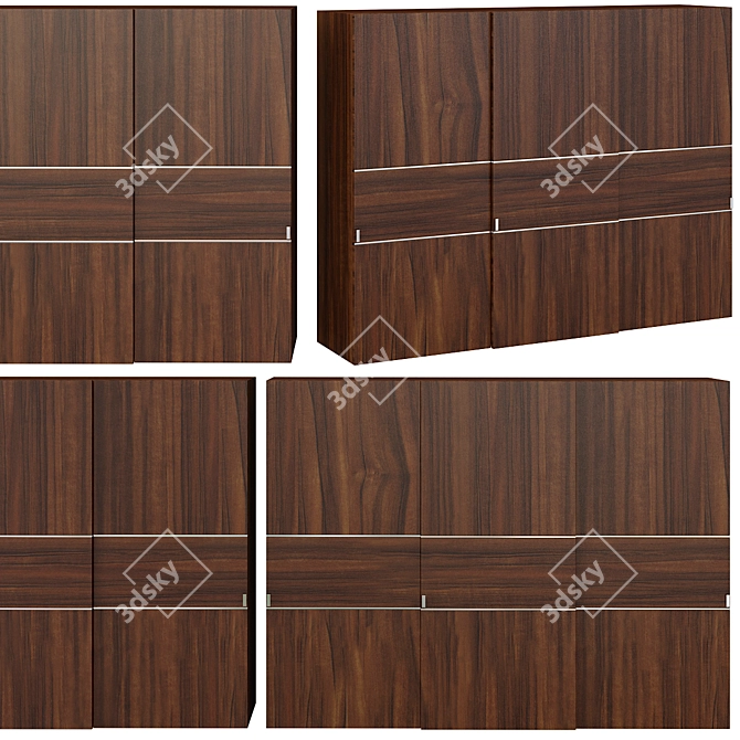 Sleek Sliding Wardrobe Design 3D model image 1