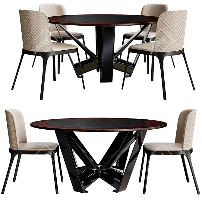 Elegant Milano Skorpio Round Table 3D model image 1
