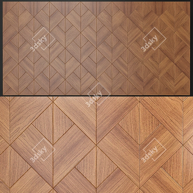 Wooden Wall Panels: Natural Elegance 3D model image 1