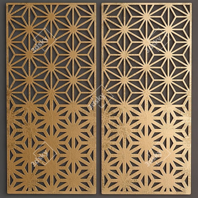 Metal Panel Set for Interior Design 3D model image 1