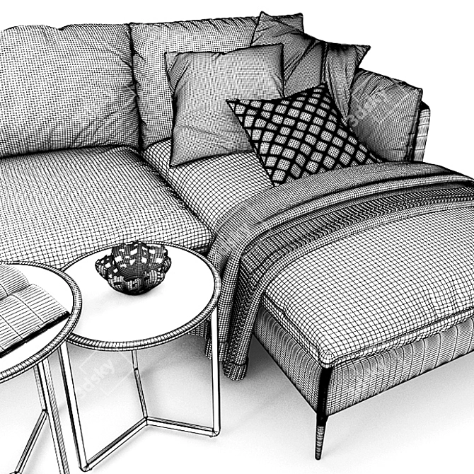Modular Sofa MAYA: Versatile Comfort 3D model image 3