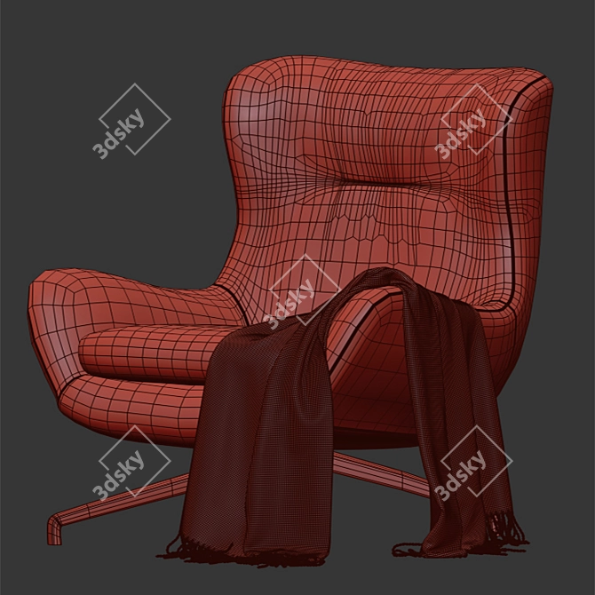 Minotti JENSEN Leather Chair 3D model image 3