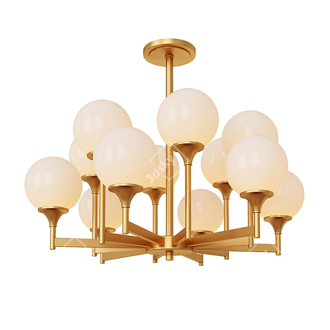 Ball Valley Chandelier 12-Light: Elegant California Style 3D model image 1