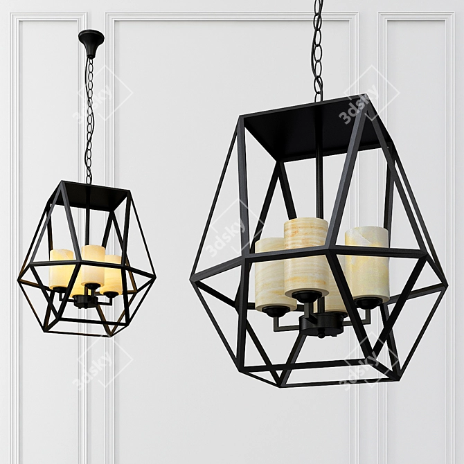 Marble Gem Hanging Light: Stylish, Replicated Design 3D model image 1