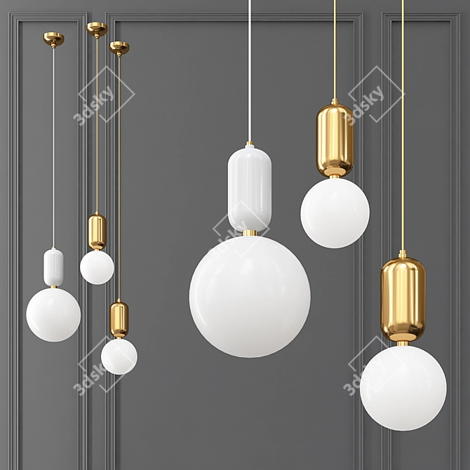 Parachilna Aballs Pendant: Elegant Modern Lighting 3D model image 1