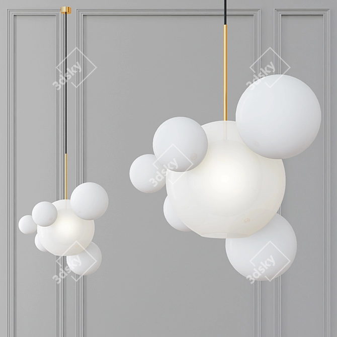 Giopato & Coombes BOLLE BLS Lamp: Elegant White Pendant Lighting 3D model image 1