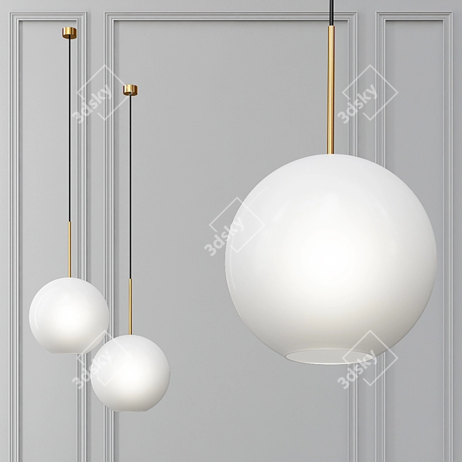 Title: Giopato & Coombes Bolle BLS Lamp - Modern White Glass Pendant 3D model image 1