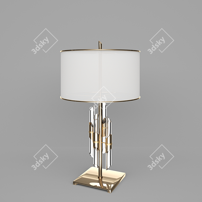 Brass Crystal Rod Table Lamp 3D model image 1