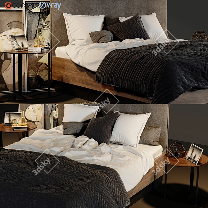 Lugana Bed: Serenity meets storage 3D model image 2
