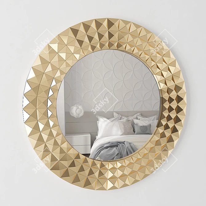 Title: Golden Gilded Mirror 3D model image 1