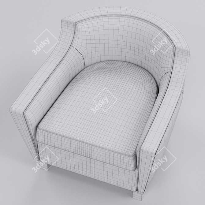 Aquamarina Club Chair: Stylish Italian Design 3D model image 3