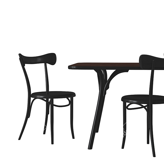 Arch Dining Table & Cafestuhl Set 3D model image 2