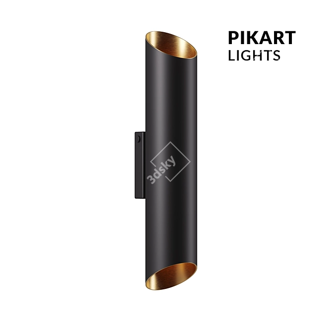 Elegant Black Sconce: Pikartlights 3D model image 1