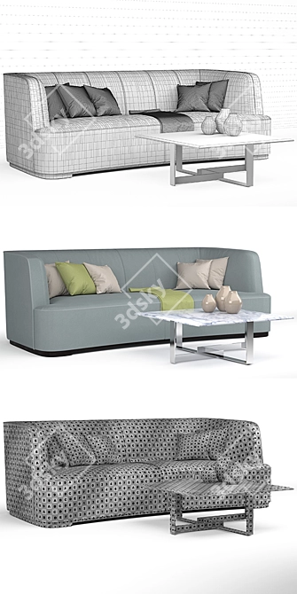 Ultra-Modern Sofa: Unwrapped UVW & All Textures 3D model image 2